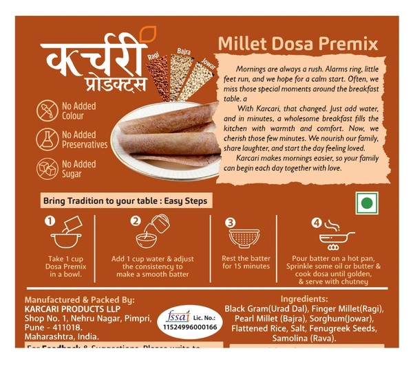 Millet Dosa Premix - Power-packed ancient millets