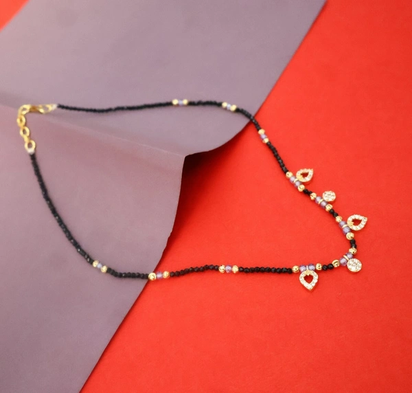 Stylish Black Beaded Mangalsutra Necklace