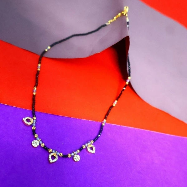 Stylish Black Beaded Mangalsutra Necklace