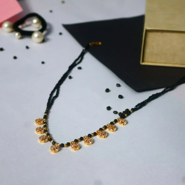 Designer Mangalsutra with Floral CZ Pendants