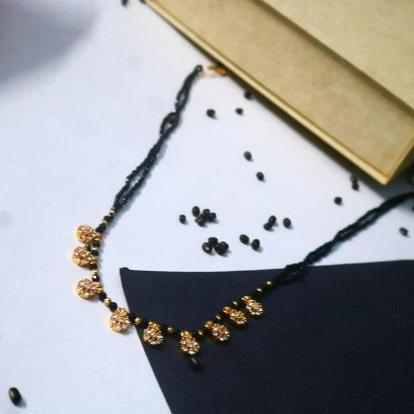 Designer Mangalsutra with Floral CZ Pendants