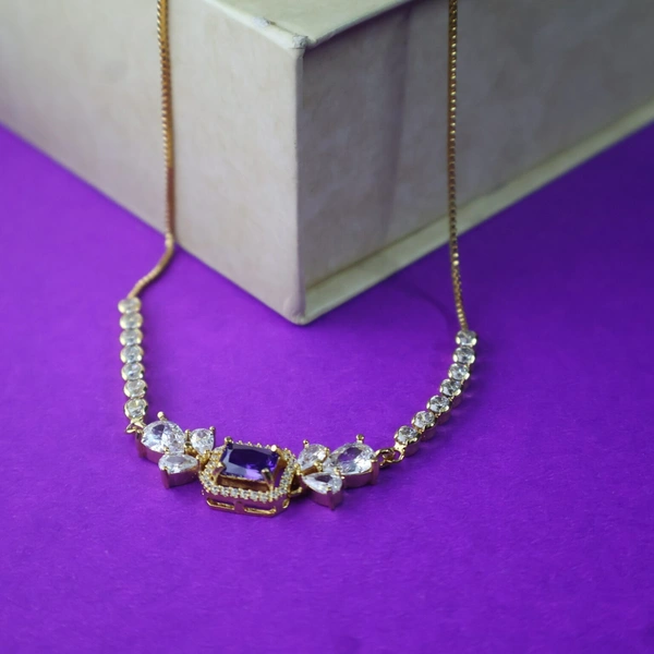 Elegant Bracelet with Amethyst & Cubic Zirconia Accents