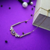 Elegant Bracelet with Amethyst & Cubic Zirconia Accents