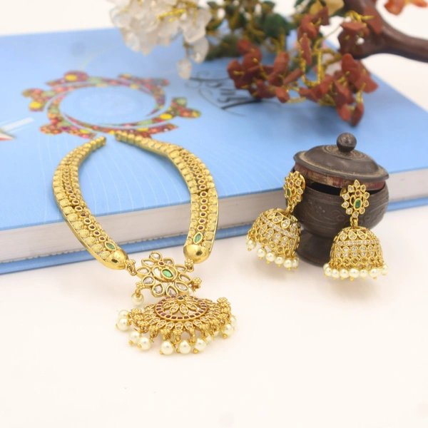 Royal Antique Necklace & Jhumka Set