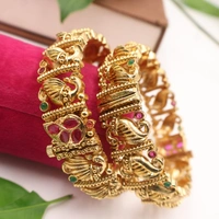 Regal Peacock-Inspired Antique Bangles