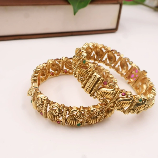 Regal Peacock-Inspired Antique Bangles