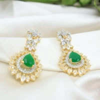 Royal Ruby green Diamond imitation Necklace Set