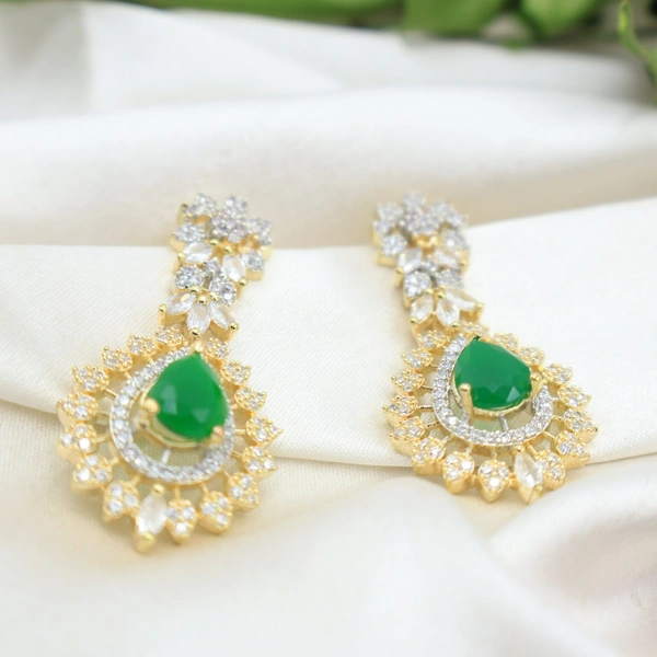 Royal Ruby green Diamond imitation Necklace Set