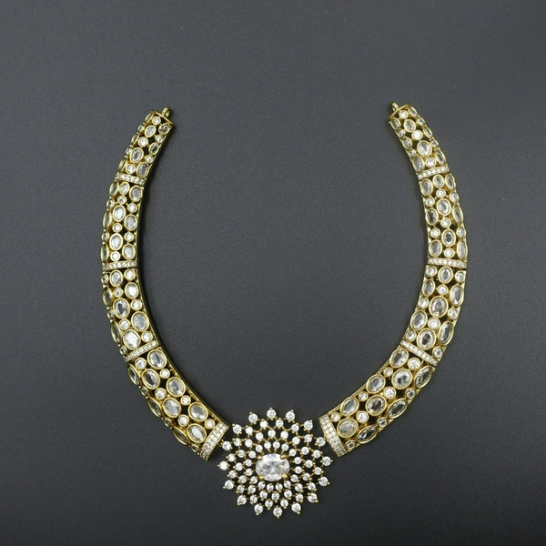 Crystal Bloom Kundan Necklace Set