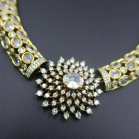 Crystal Bloom Kundan Necklace Set