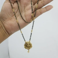 TEMPLE STRYLE BLACK BEED NECKLACE