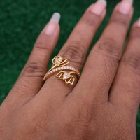 Elegant Twin Lotus Adjustable Ring