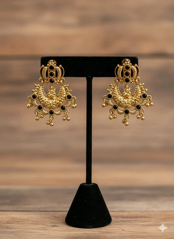 Back Lakshmi chandbali earrings
