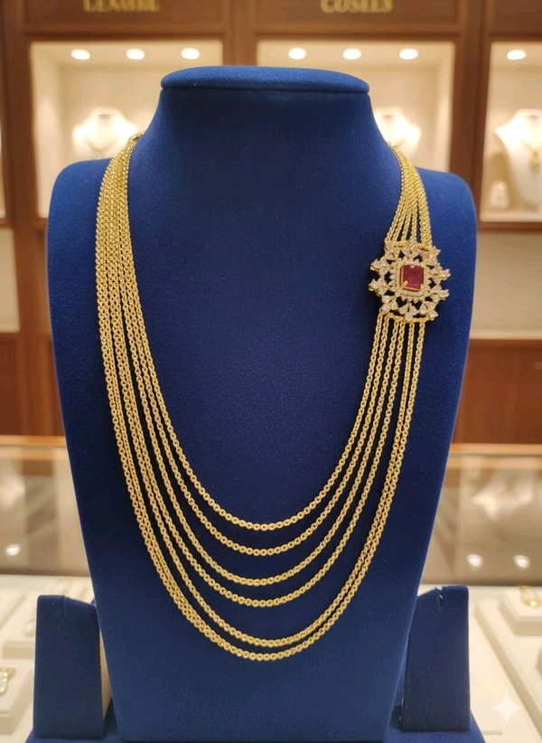 Gold Finish Chandra Haram Seven Steps 