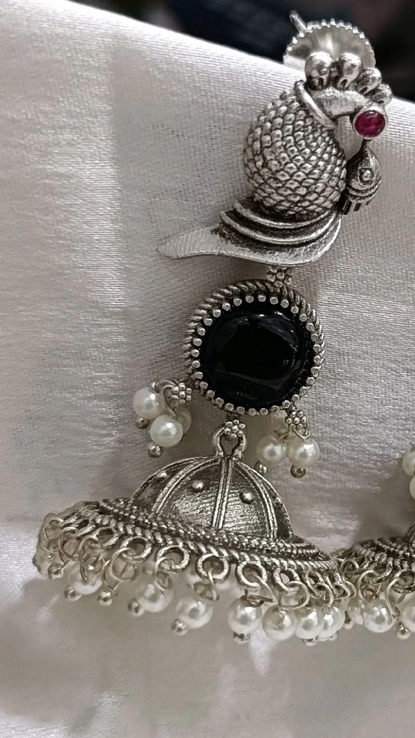 oxidized Peacock earrings