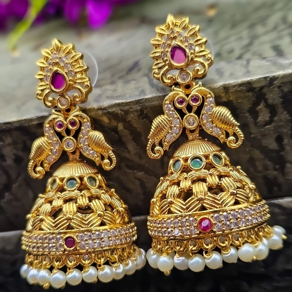 nakshi gold finish earings