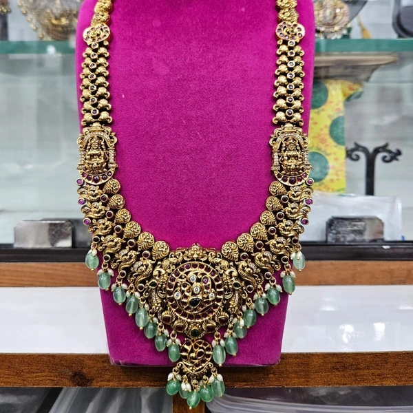 green beeds nakshi long haram