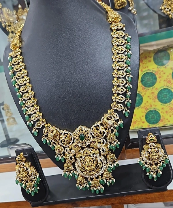 green beed nakshi long haram