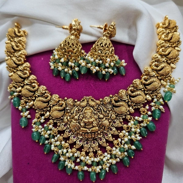 fallalery alloy gold plated nakshi gold set