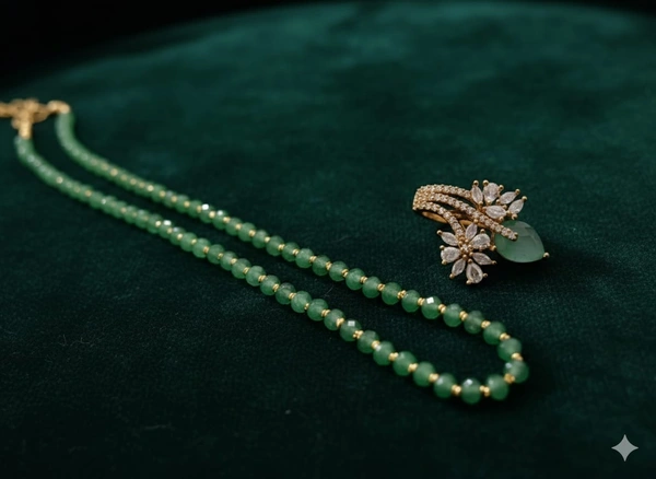 single line see green beeds 