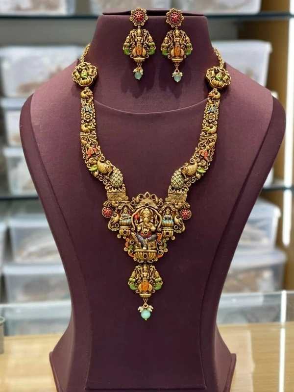 meenakari vinayaka neck set