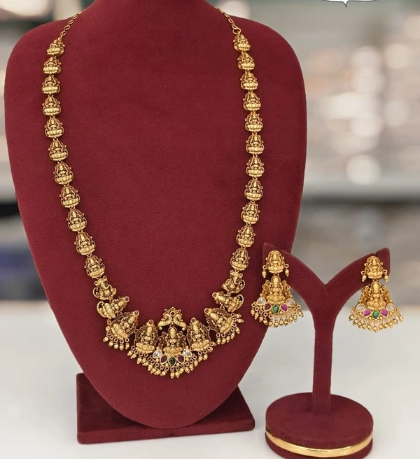 nakshi long haram with lakshmi devi 