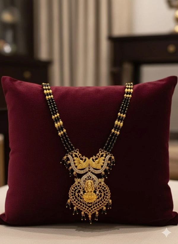 long 30 inchs lakshmi black beed