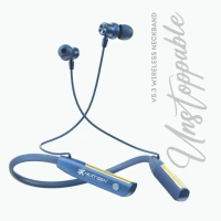 NEXTGEN 300 HRS music Detachable extra battery, Touch panel control Bluetooth Neckband Bluetooth  (Blue, True Wireless) - Black