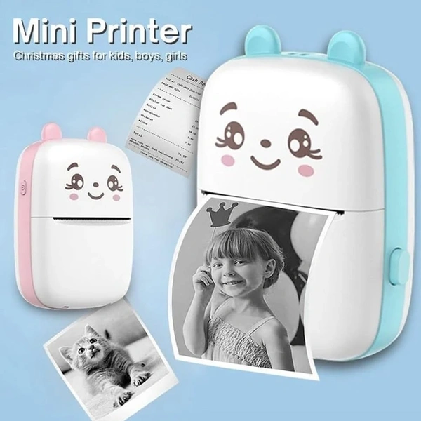 BLUETAIL RETAIL Bluetail Pocket Printer – Mini Photo Printer | 200DPI | Ergonomic Design | Print Text, Pictures & Memos Anywhere for Android & iOS System - (Pack of 1, Random Color) - White
