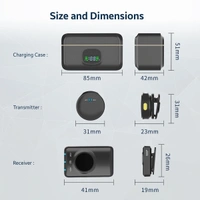 VOOK Wireless Mic - Dual Channel Lavalier Microphone for Noise Cancelling, 24-bit 48kHz Audio Quality for iPhone and Android | Charging Case Included (VOOKLM6) - Black