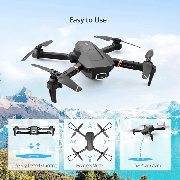 Plenus Foldable GPS FPV Drone with 1080P HD 4k Camera Live Video for Beginners, RC Quadcopter with GPS Return Home, Follow, Gesture Control, Auto Hover & 5G Wifi Transmission Black - Black