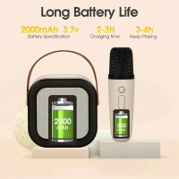 Mini Portable Karaoke 5W Bluetooth LED Speaker with Mic, 5-6 Hrs Playtime VCD Box Set  (English, Hindi - NO) - White