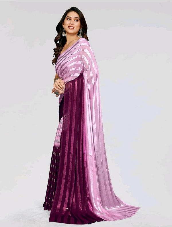 Thesikuway Anand Sarees Striped, Ombre, Self Design Bollywood Satin Saree - Free Size