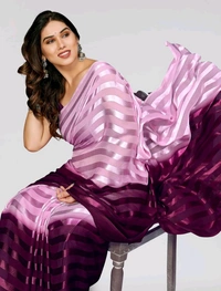 Thesikuway Anand Sarees Striped, Ombre, Self Design Bollywood Satin Saree - Free Size