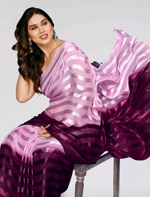 Thesikuway Anand Sarees Striped, Ombre, Self Design Bollywood Satin Saree - Free Size