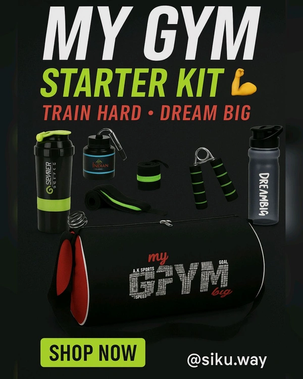 Thesikuway New Gym Bag Combo For Men Combo Set For Men & Women Quantity :- 6 - Black