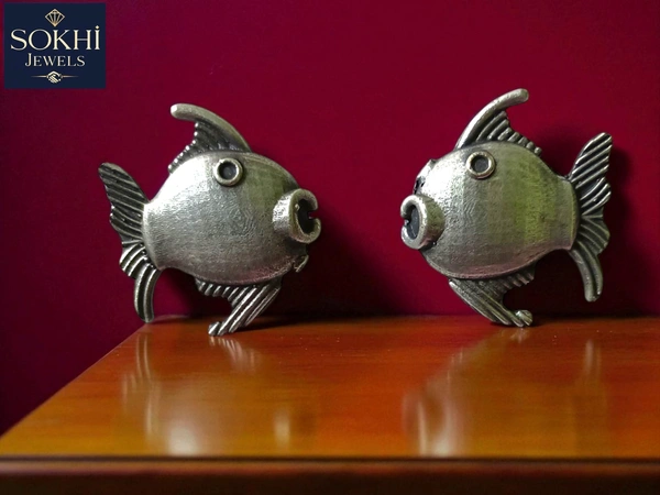 Sokhi Jewels Silver Replica Stud Earrings – Handcrafted Ethnic Design , Elegant Statement Jewelry for Women