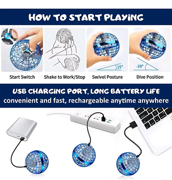 UFO Flying Spinner - Blue
