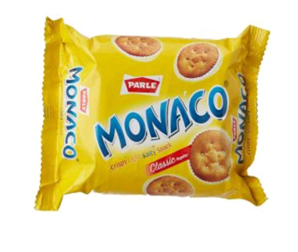 Parle  PARLE

MONACO

crispy Light Salty Snack

Classic Regular

BISCUITS
