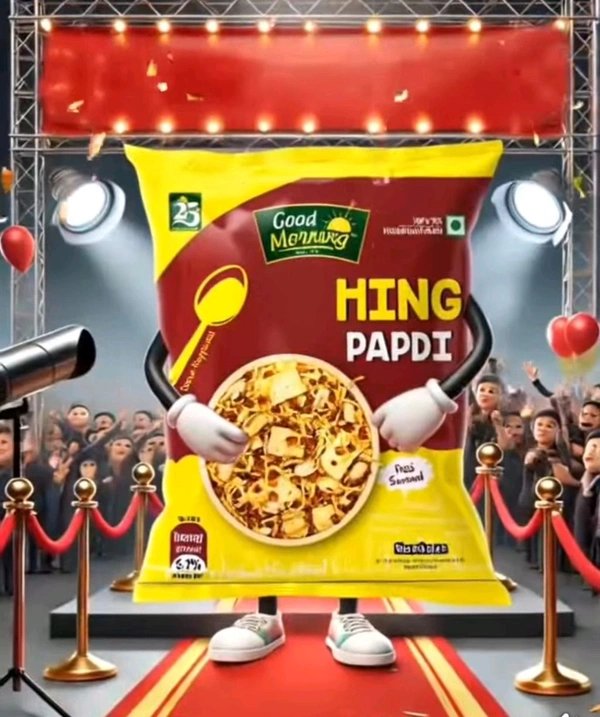 Good Morning 100% VEG HYGIENICALLY PACKED
(300g)

Serve Happiness?

HING PAPDI

SPECIAL PACK FOR EXTRA FRESHNESS