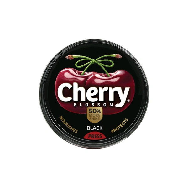 जूतों को चमकाने और सुरक्षित रखने के लिए Cherry Blossom ब्लैक शू पॉलिश. 40g