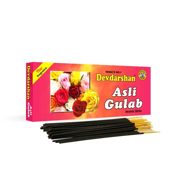 Sri Kanchan Agarbatti Asli Gulab Incense Sticks|| 100% Herbal - Natural Fragrance Agarbatti - for Daily Puja, Rituals|| Silver Rose Fragrance for Divine ambience, Long Lasting (24 Sticks - 30 Minute ⚡