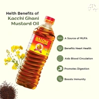 Saloni! Kachchi Ghani Sarson Ka Tel 1000 ml - 1 L, 30 Minute ⚡