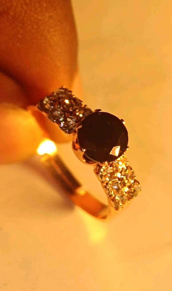 Golden Finish Diamond Look Ring