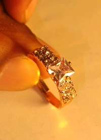 Golden Finish Diamond Look Ring