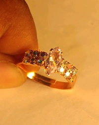 Golden Finish Diamond Look Ring