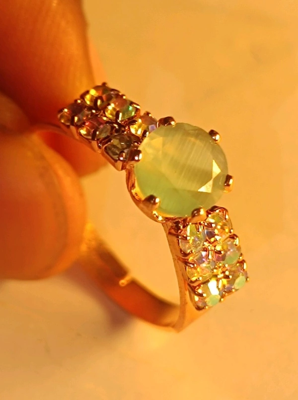 Golden Finish Diamond Look Ring