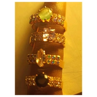 Golden Finish Diamond Look Ring