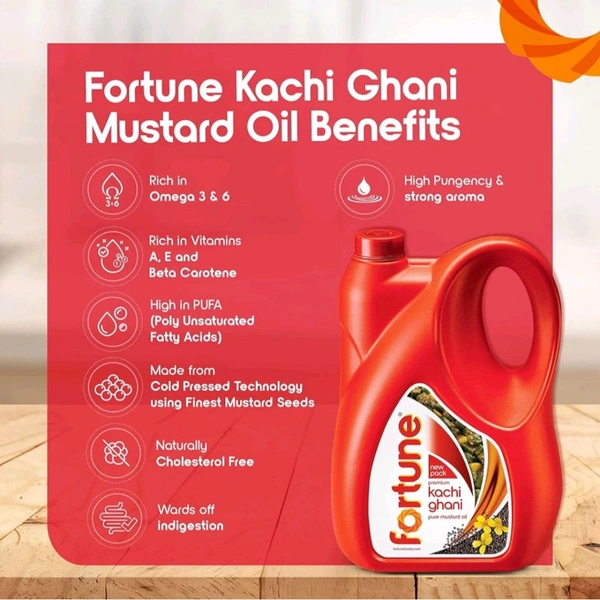 Fortune Kachi Ghani Pure Mustard Oil - 4.55 Kg, 25 Minutes