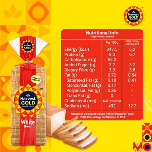 Harvest Gold White Bread
 - Net Qty: 1 pack (700 g), Get In 20 Minutes